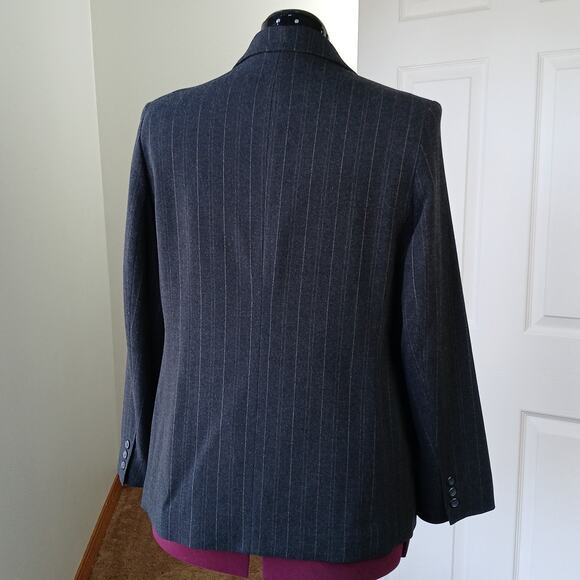 Apostrophe Petite Pinstripe Blazer Jacket 14P women double breasted real pockets - Picture 3 of 15